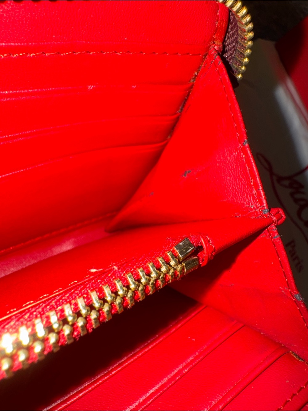 Christian Louboutin "Panettone" long zip-around wallet calf skin leather. Euc - Picture 10 of 16